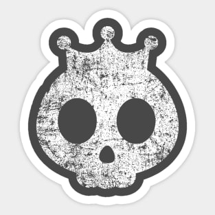 Cute Skull with Crown - Distressed Sticker